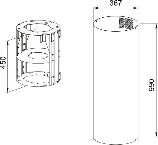 KIT CHIMNEY+EXTENSION D370 F990 10L