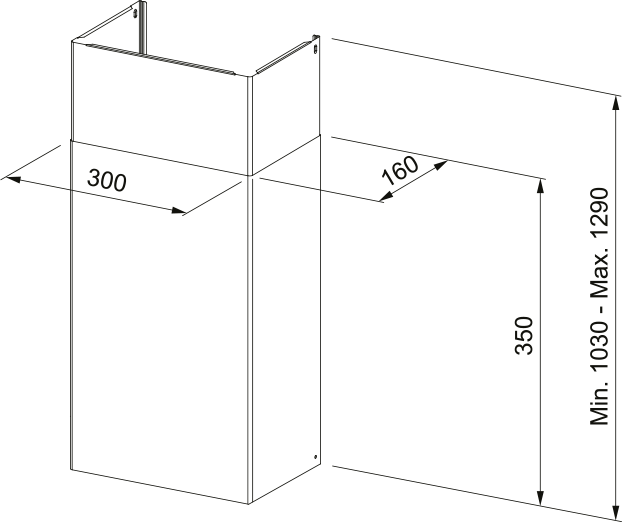 KIT CHIMNEY 300X160 H990 BK