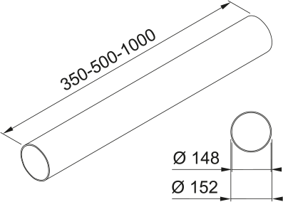 KIT ROUND PIPE 150 L=500 NBR