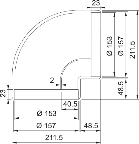 KIT CURVE PIPE 150 BEND 90° R-RBV NBR