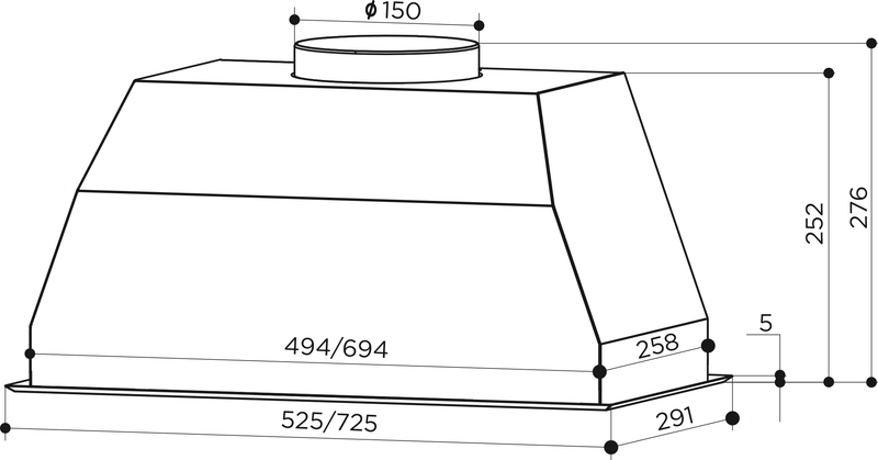 HOOD BI 70 SS 2LS